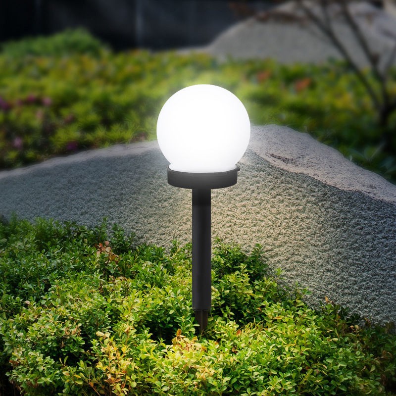 Amazon solar bulb lamp 10cm small white ball garden outdoor courtyard lamp, automatic lawn light when it gets dark details Picture