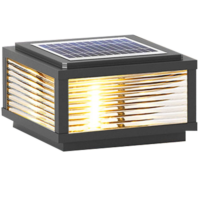 Solar-powered column head lights, outdoor waterproof community fence column lights, household villa balcony courtyard gate column lights Item Picture
