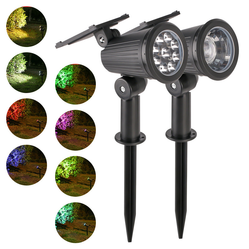 Outdoor solar spotlights, light-controlled waterproof ground plug lawn lights, household outdoor landscape courtyard lights, garden tree lighting lights full figure