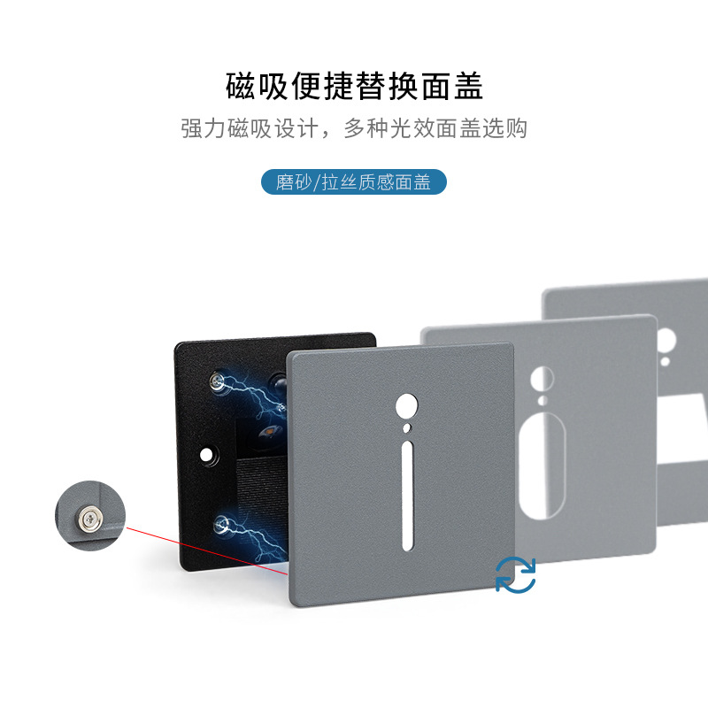 86 type floor foot light, built-in staircase light, human body sensor kicking foot light, hotel corridor aluminum staircase step light Application Scenario