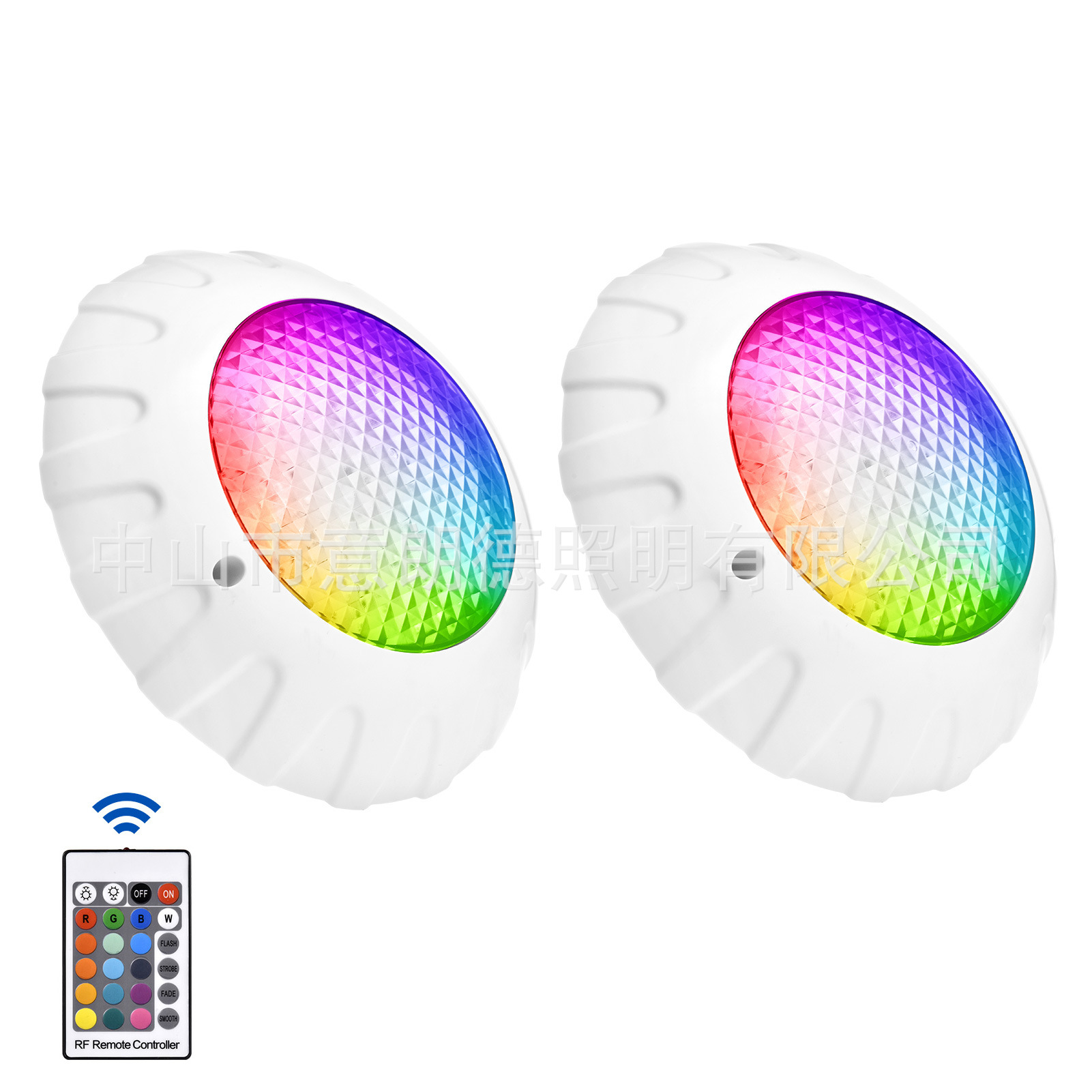 Upgraded version of 38W wall-mounted RGB pool light for cross-border foreign trade, wireless remote control landscape led underwater light Item Picture