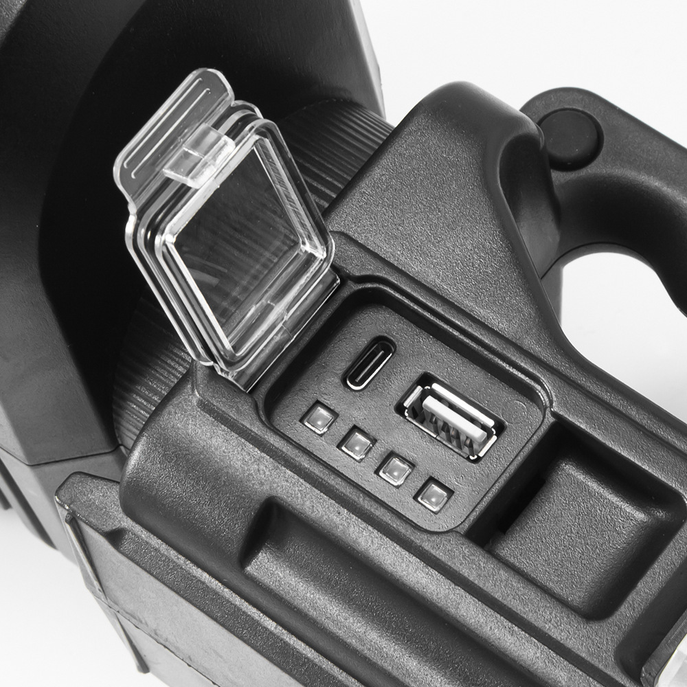 Outdoor P50 portable searchlight with yellow and white LED emergency lighting, high-power camping night fishing flashlight Application Scenario