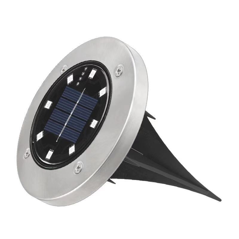 Cross-border outdoor solar lawn light, 8LED buried light, landscape light, waterproof courtyard decorative light, plug-in ground details Picture