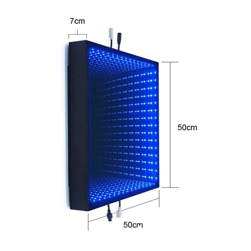 Convenient wireless magnetic remote control interactive sensing thousand-layer abyss mirror, square dancing floor, seven-color custom floor tile light Item Picture