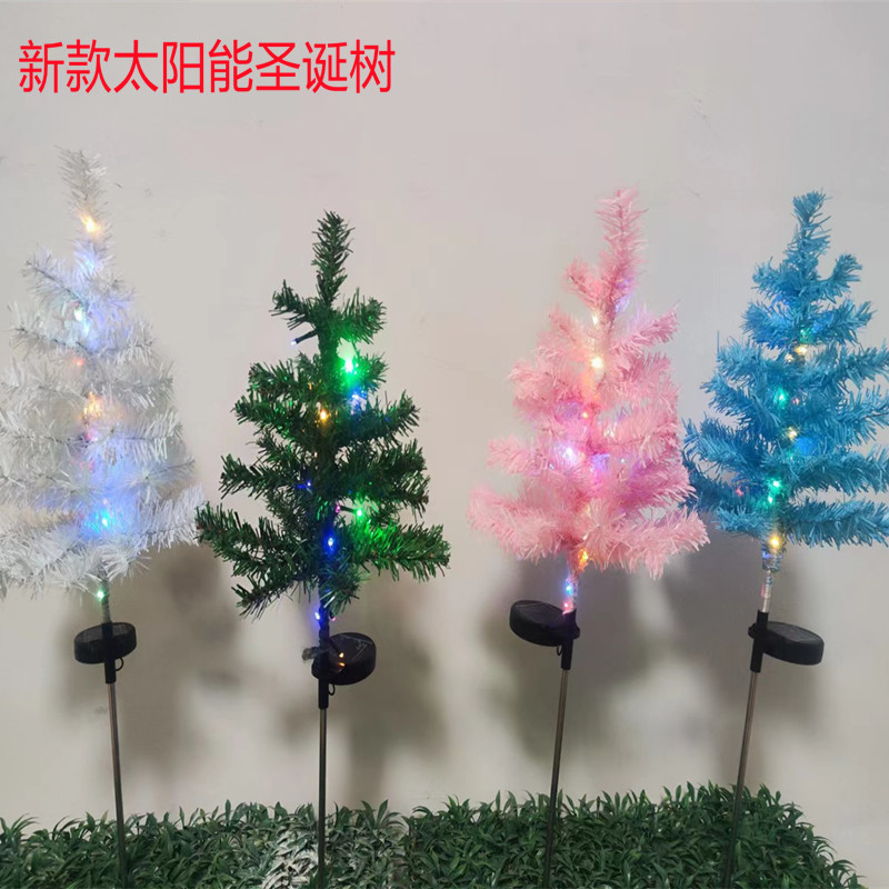Solar-powered Christmas tree lights, garden decoration, lawn LED color lights, outdoor waterproof garden lights, Christmas decoration full figure