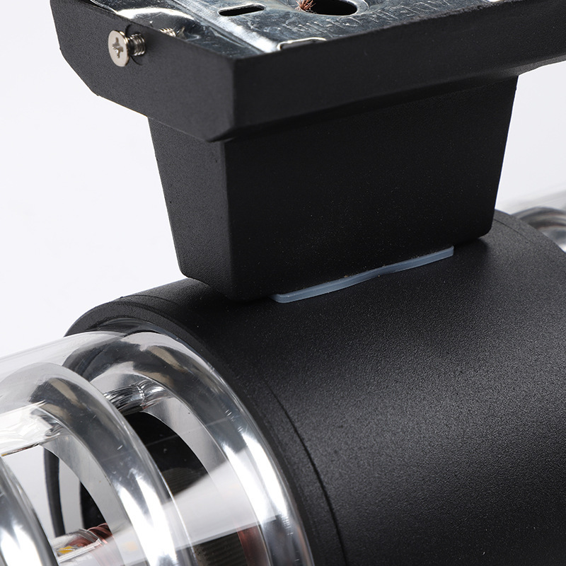 Outdoor wall lamp, double-head light-controlled sensor, outdoor waterproof, exterior wall, entrance light, terrace and courtyard light, round aluminum material Specification drawing