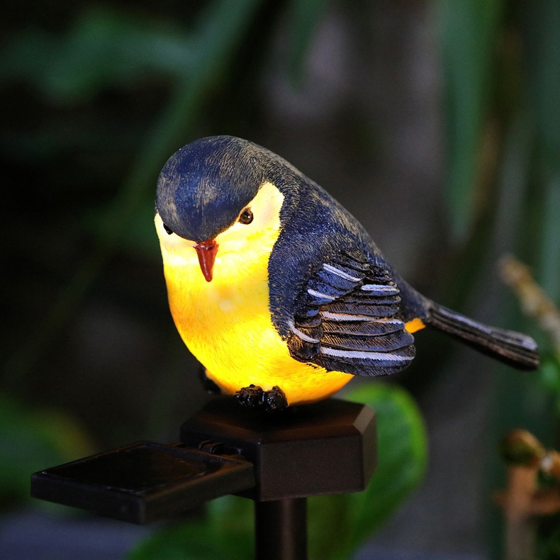 Solar-powered outdoor resin bird lamp, courtyard ground plug lawn lamp, garden courtyard animal landscape decoration LED Specification drawing