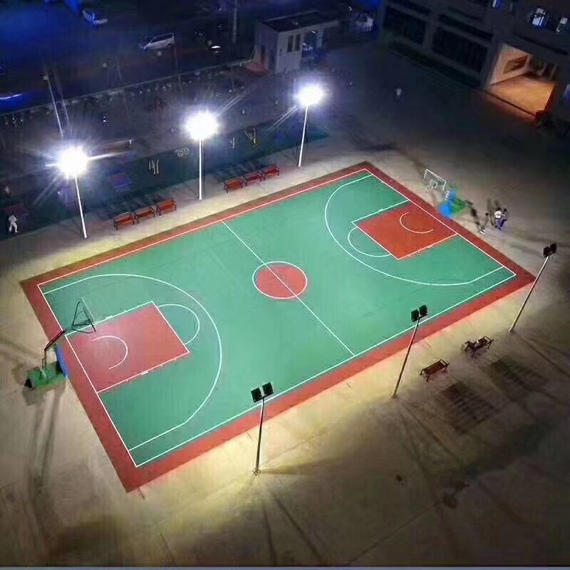 Factory direct sales of outdoor waterproof square basketball court, gymnasium, football field, port medium pole lights, solar sports field lights Application Scenario