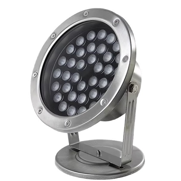 New outdoor seven-color spotlights, direct sales from Zhongshan factory, waterproof landscape lights, stainless steel 24v fish pond led underwater lights Item Picture
