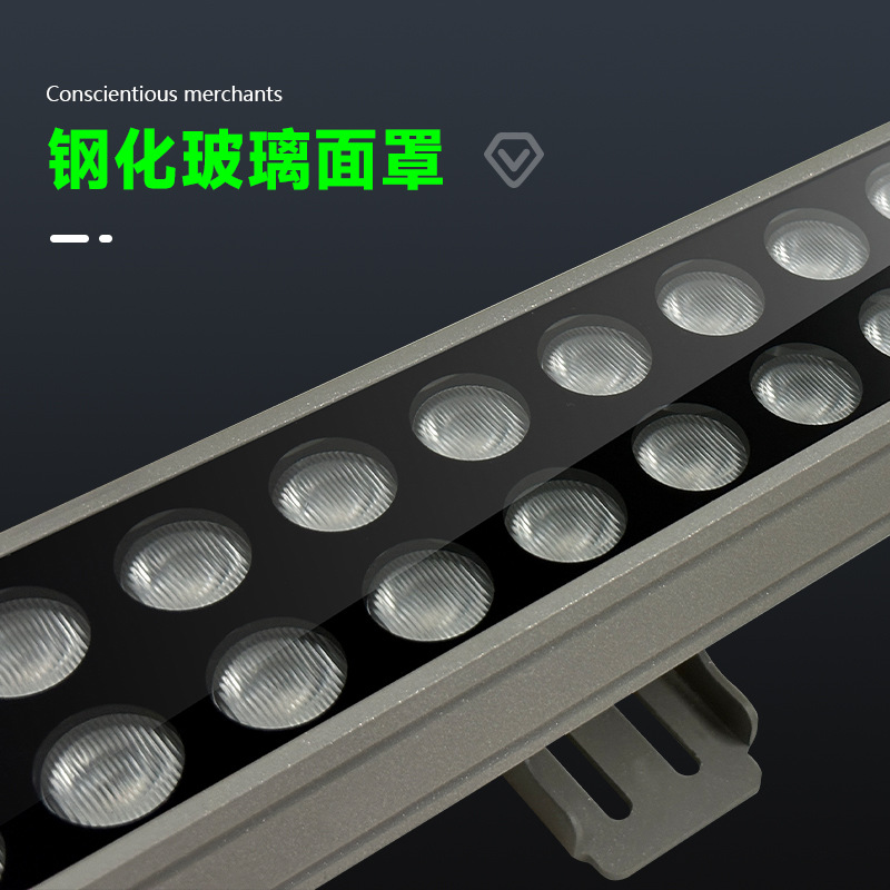 48W led wall washing light, outdoor waterproof project custom line light, sign exterior wall bridge lighting, contour light manufacturer Specification drawing