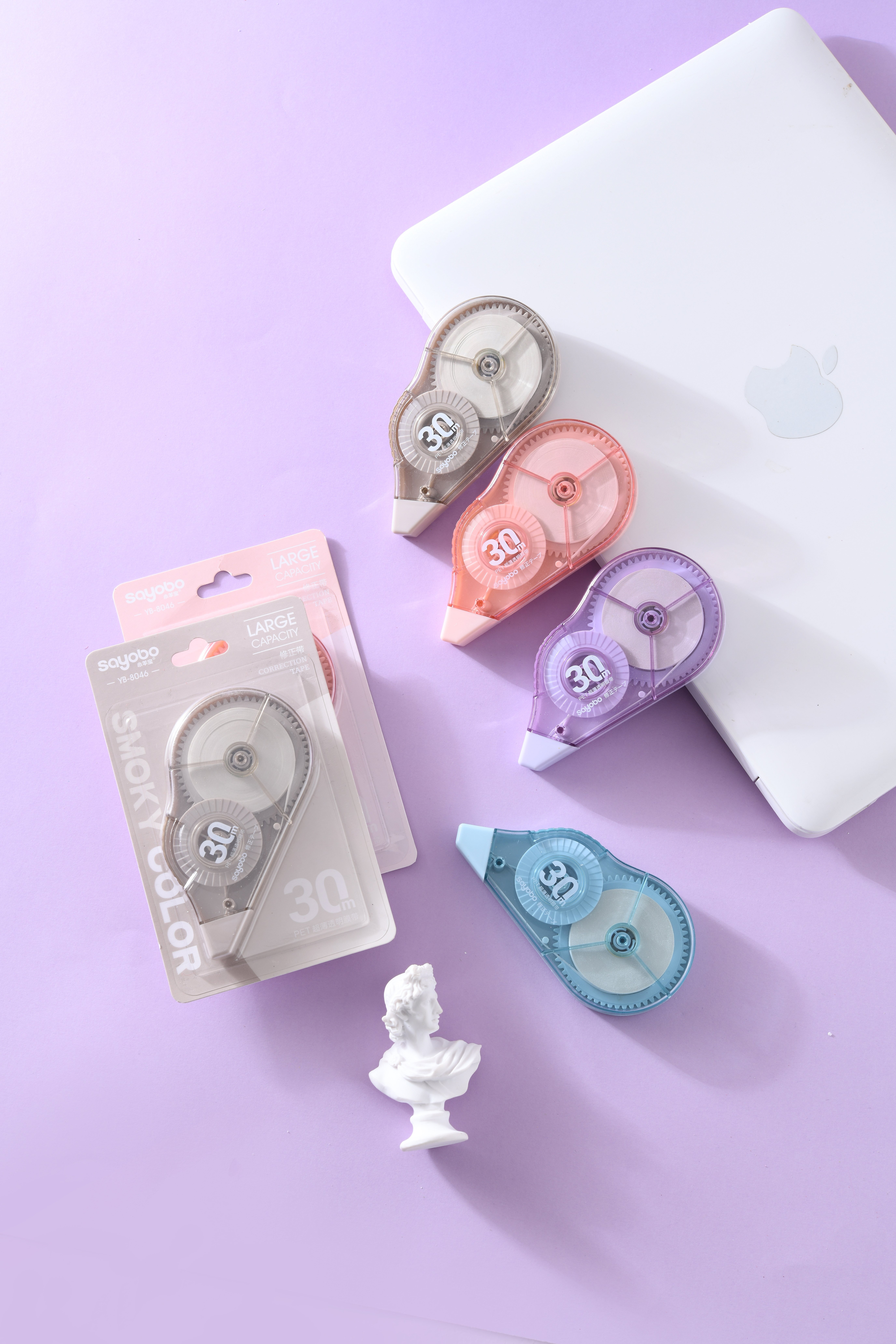 YB-8046 high-quality, large-capacity correction tape, 30-meter ultra-thin film PET transparent film, easy to use, continuous student use, factory direct sales Specification drawing