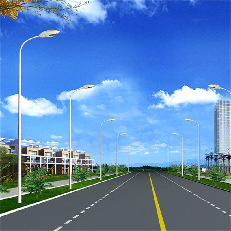 led street lamp poles 5m, 6m, 7m, 8m single-arm engineering road lighting lamps, municipal power street lamp pole manufacturers supply details Picture