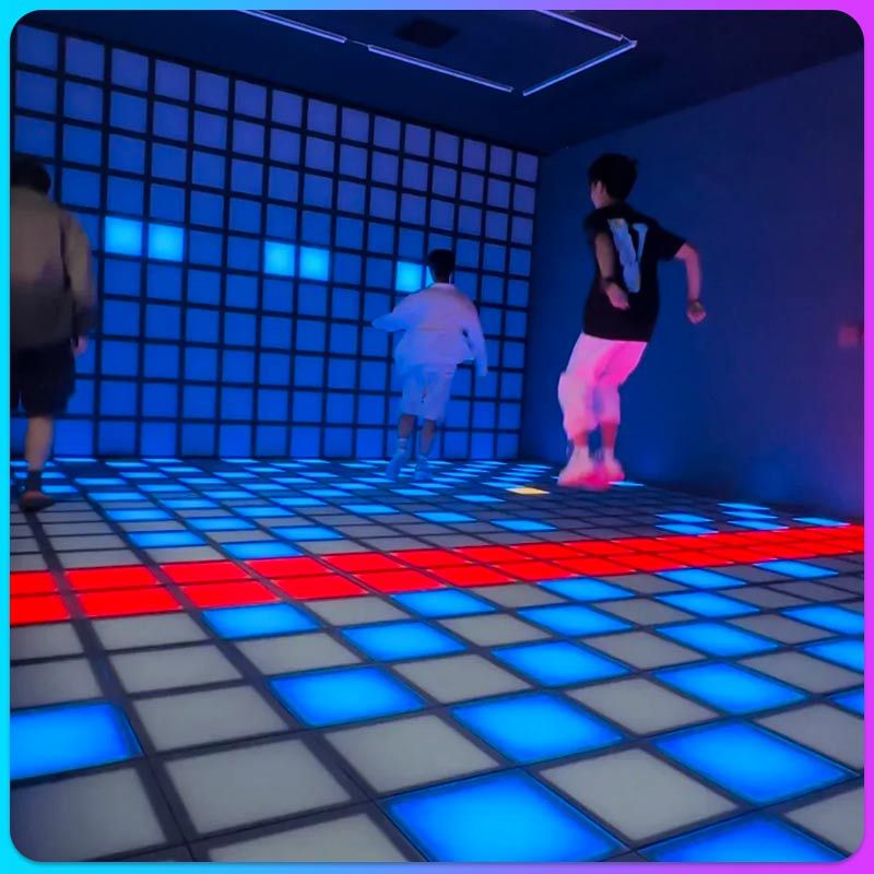 The "Jumping Grid Game" Led light block in the secret room allows you to jump and pass levels, step on the gravity floor tiles, and the lights are embedded Specification drawing