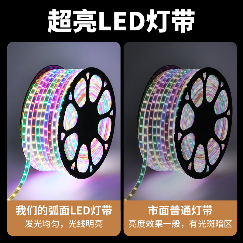 Cross-border solar outdoor lights, courtyard atmosphere lights, street decoration, dimmable, long-lasting RGB seven-color lights details Picture