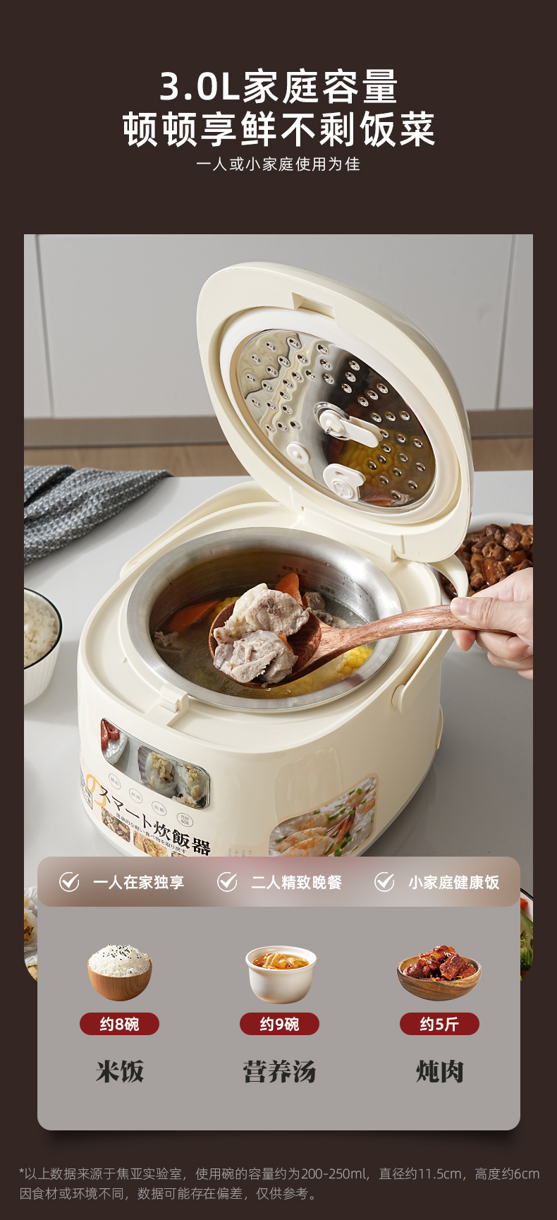 gioia Jiaoya 0-coated 316 stainless steel non-stick inner pot multi-functional rice cooking smart low-sugar rice cooker for home use 1 pic 11