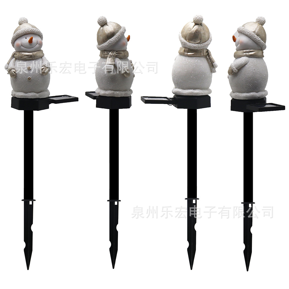 Cross-border best-selling led solar resin snowman lawn, grassland, courtyard and garden decorative landscape lights source factory Item Picture
