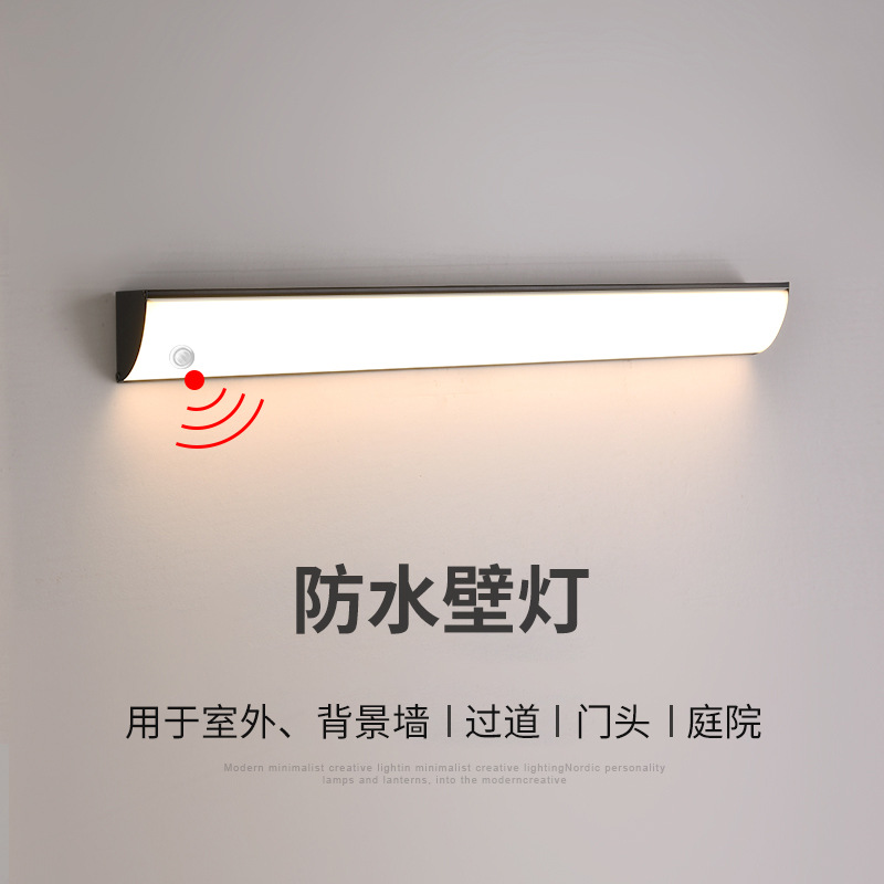 led long strip wall lamps, wall-mounted outdoor sensor lamps, waterproof triangular lamps, outdoor balcony and courtyard lamps, and table lamps full figure