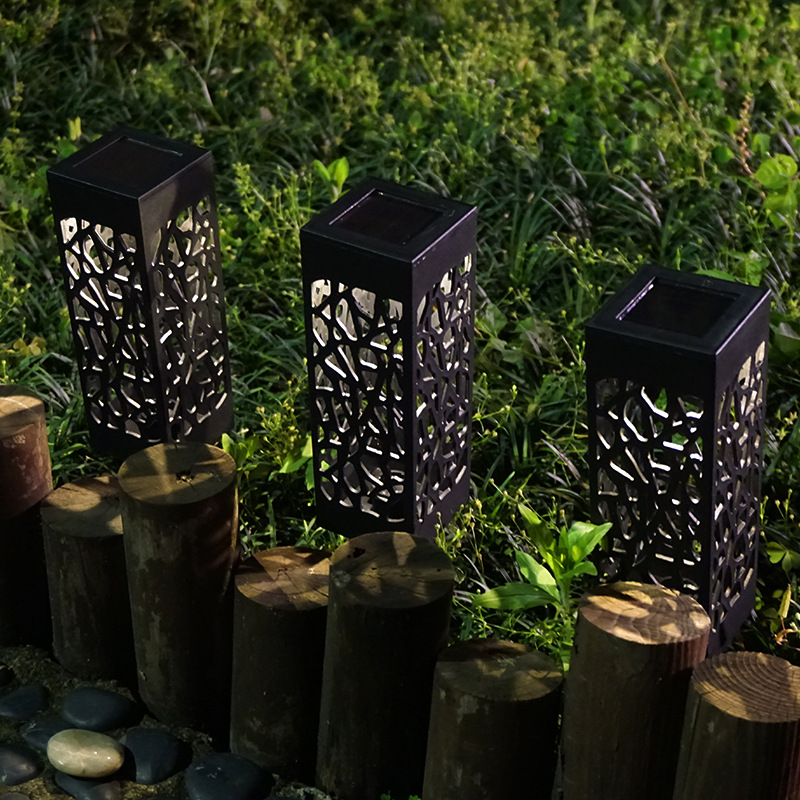 Solar lawn lights, outdoor waterproof hollowed-out lights, campsite insert lights, shadow lights, landscape lights, courtyard lights, decorative lights details Picture