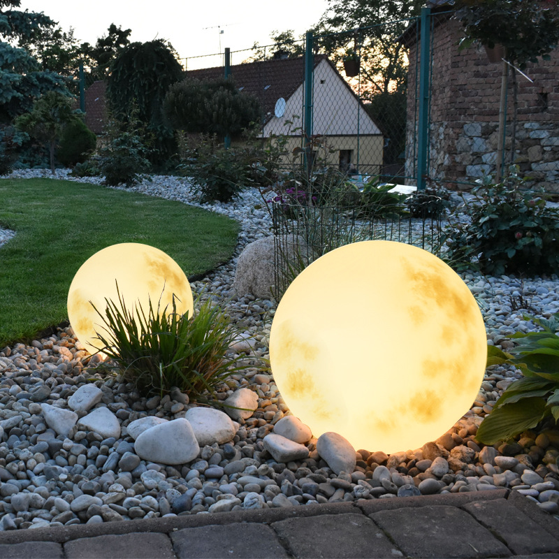 Moon lamps, outdoor waterproof garden lamps, solar lawn lamps, moon lamps, landscape atmosphere lamps, spherical lamps, cross-border exclusive supply full figure