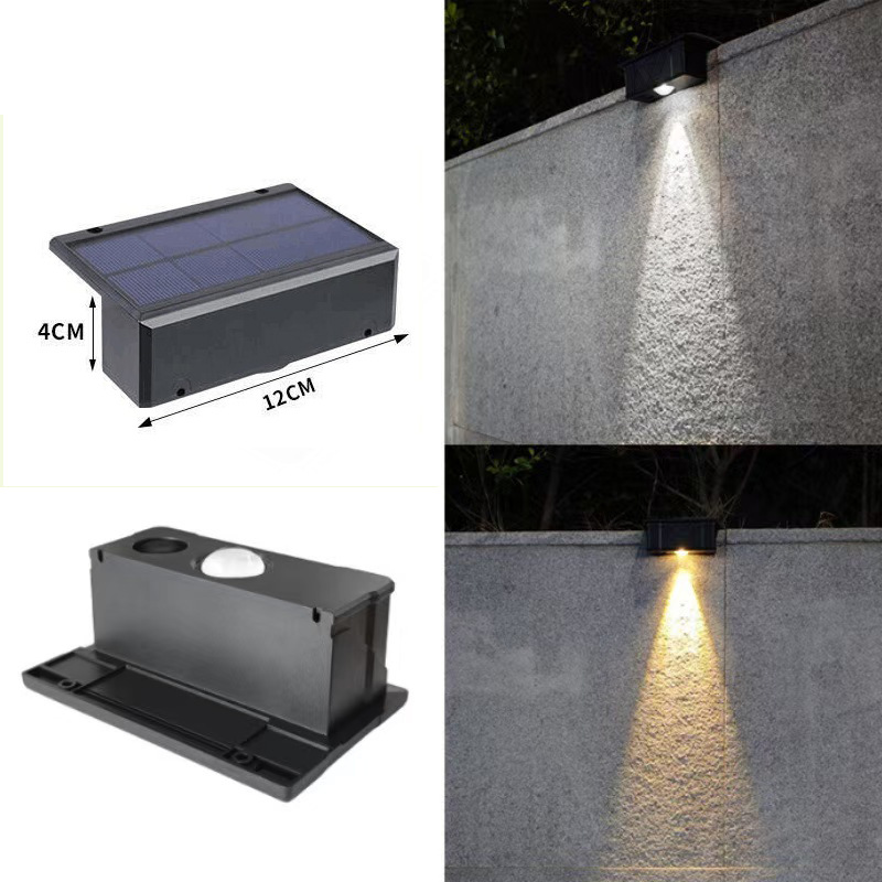 Solar-powered outdoor wall lamps, courtyard decorative hanging lamps, automatic lighting at night, fence wall-washing lamps, ambient color lamps, night lamps Specification drawing