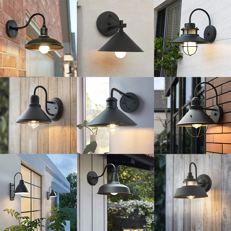 American-style outdoor door waterproof wall lamps, retro balcony outdoor wall, corridor, villa sunroom lighting fixtures details Picture