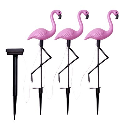 Solar-powered flamingo outdoor garden lights, lawn lights, waterproof ground insert lights, garden balcony decorative animal landscape lights Item Picture