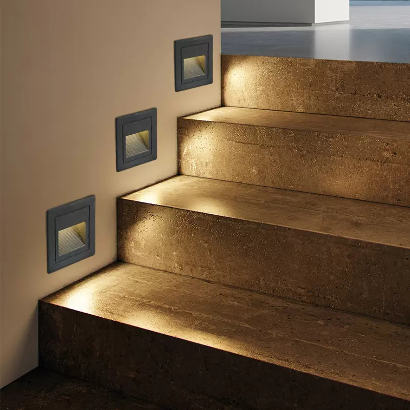 Outdoor waterproof floor light 86 step light, trestle light, recessed skirting foot light, corner light, floor light, staircase side wall light full figure