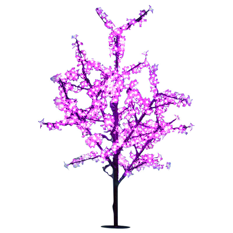 led waterproof simulation iron rod cherry blossom tree light, illuminated tree light, Christmas tree light, simulation plant shape light, landscape light Item Picture