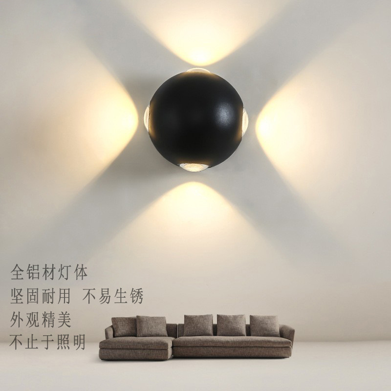 Outdoor wall lamps, led cross star lights, staircase, corridor, balcony, front door, exterior wall, courtyard wall-hung lights, waterproof and moisture-proof Specification drawing