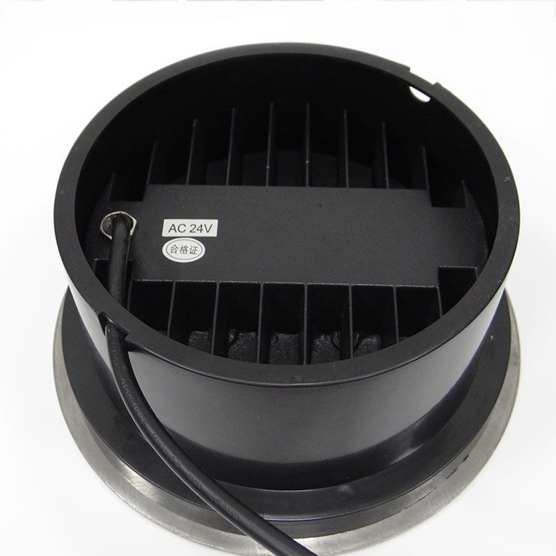 Wholesale LED ground lamps from the manufacturer, featuring die-cast aluminum, stainless steel face covers, tempered glass, and outdoor waterproof circular ground lamps Specification drawing