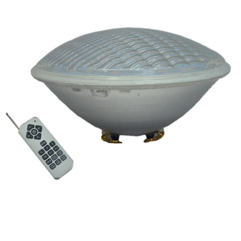 Waterproof PAR light PAR56 underwater light, seven-color RGB with remote control embedded pool landscape light, 12V IP68 full figure