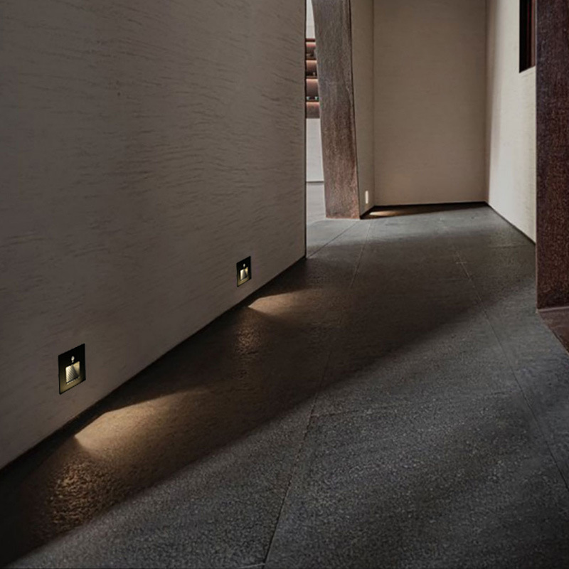 86-type magnetic human body sensing floor light, one beam of light, staircase step, corridor skirting foot light, bedroom night light Specification drawing