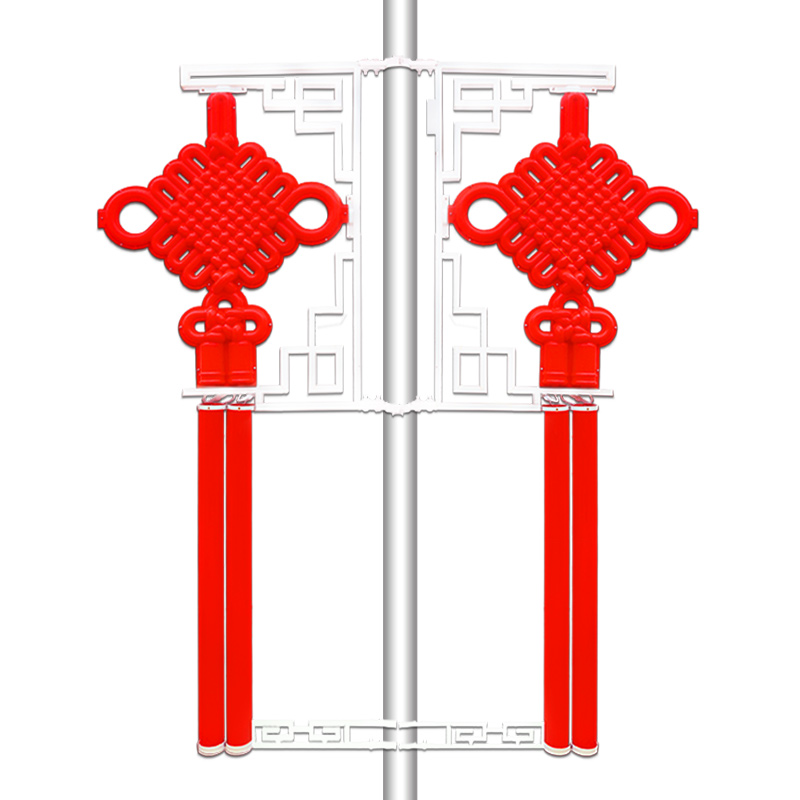 1.2-meter solar-powered rural street lamp pole, led Chinese knot street lamp, luminous solar "Fu" character Chinese knot lamp Item Picture