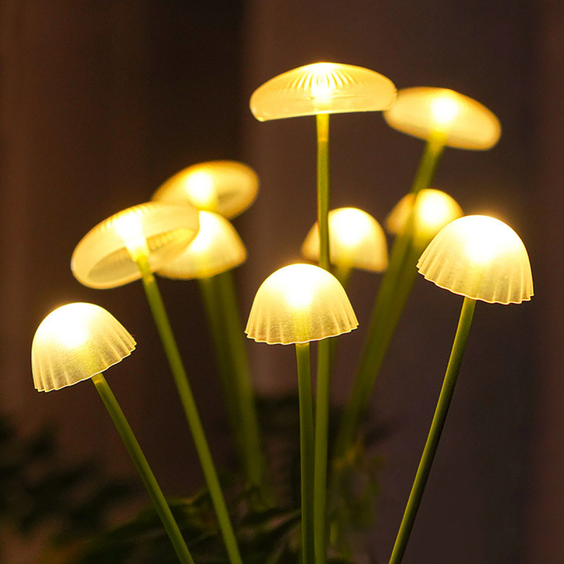 Courtyard garden balcony decoration atmosphere, seven-color mushroom lamps, outdoor waterproof lawn lamps inserted full figure
