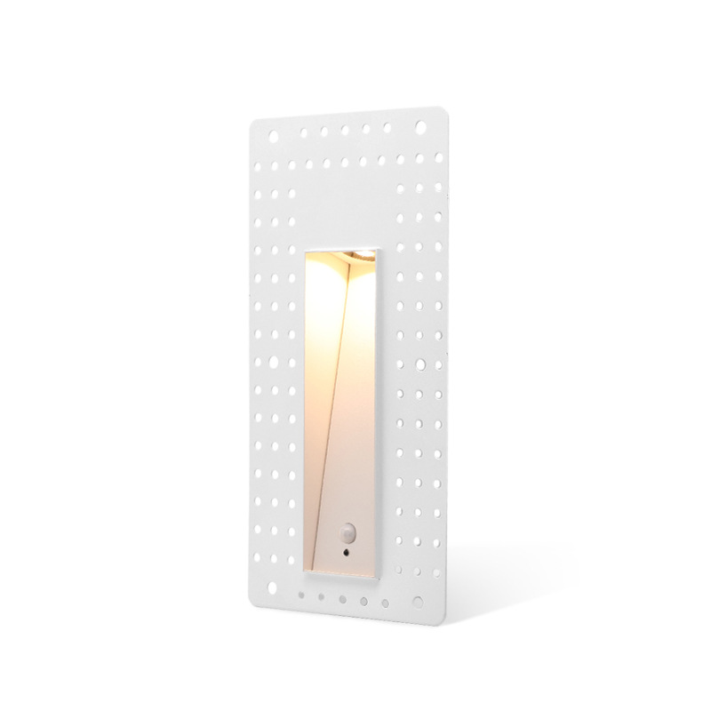 Frameless floor light, waterproof embedded square corner, staircase, corridor, outdoor human body sensor led step light Item Picture