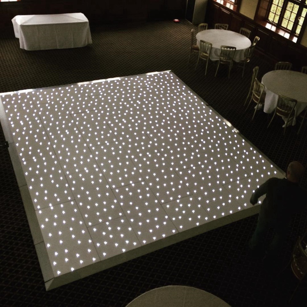 2x2ft White Dance Floor, White LED Dance Floor, starry sky, 36-light floor tiles, wedding stage full figure