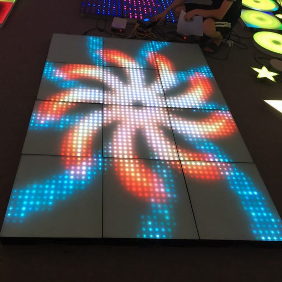 Stage interactive floor tile screen, 64 pixels, 144 pixels, pixel floor tile light, illuminated floor tile light, LED pixel floor tile light Specification drawing