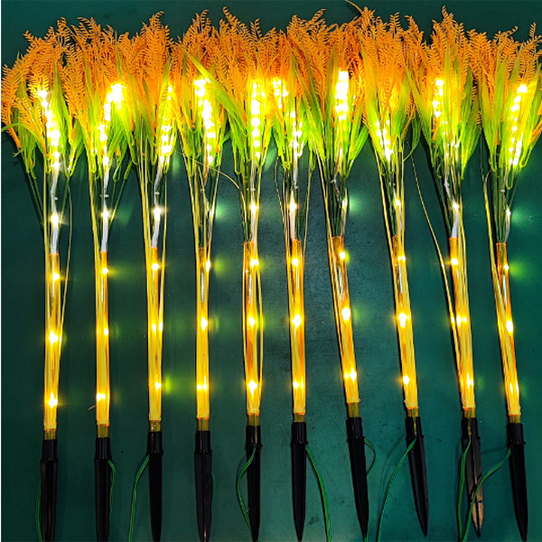 Solar-powered wheat ear lamps, ground-penetrating reed lamps, waterproof outdoor rice ear simulation wheat LED light-emitting decorative lighting lamps Item Picture