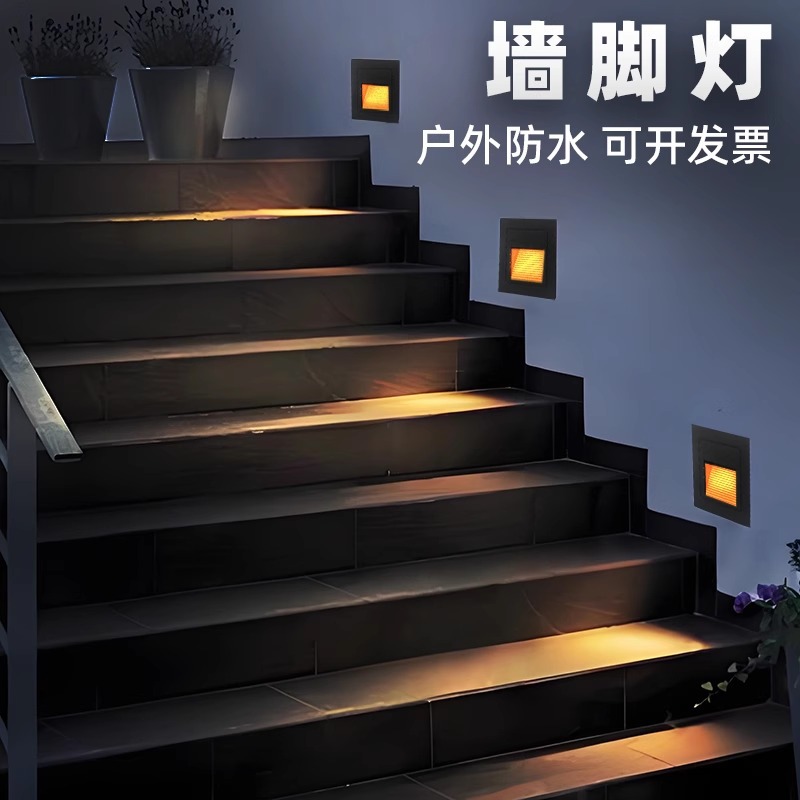 led embedded floor lamps, outdoor waterproof, outdoor steps, treads, stairs, corner lights, modern and simple wholesale details Picture