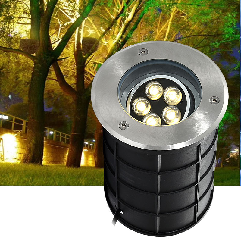 led outdoor waterproof embedded ground lights, garden courtyard lawn lights, high-power adjustable buried spotlights full figure
