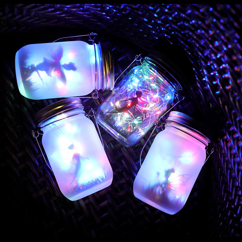 Cross-border exclusive frosted fairy cans, solar Mason bottle lights, fairy bottle light strings, Mason LIDS, garden lighting fixtures Application Scenario