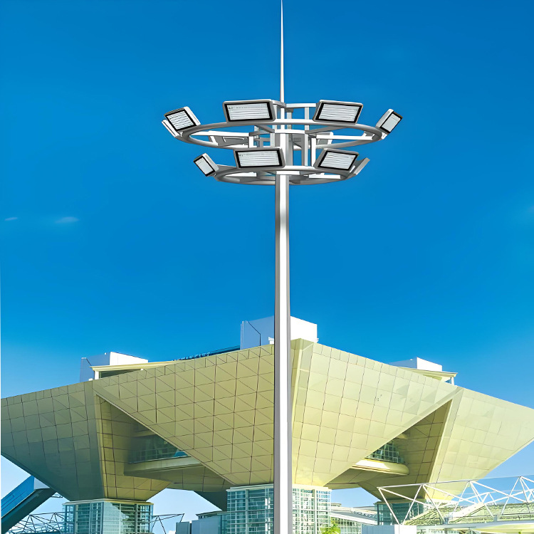 20-meter automatic lifting square high mast light, outdoor basketball court sports field floodlight, LED high mast light Application Scenario