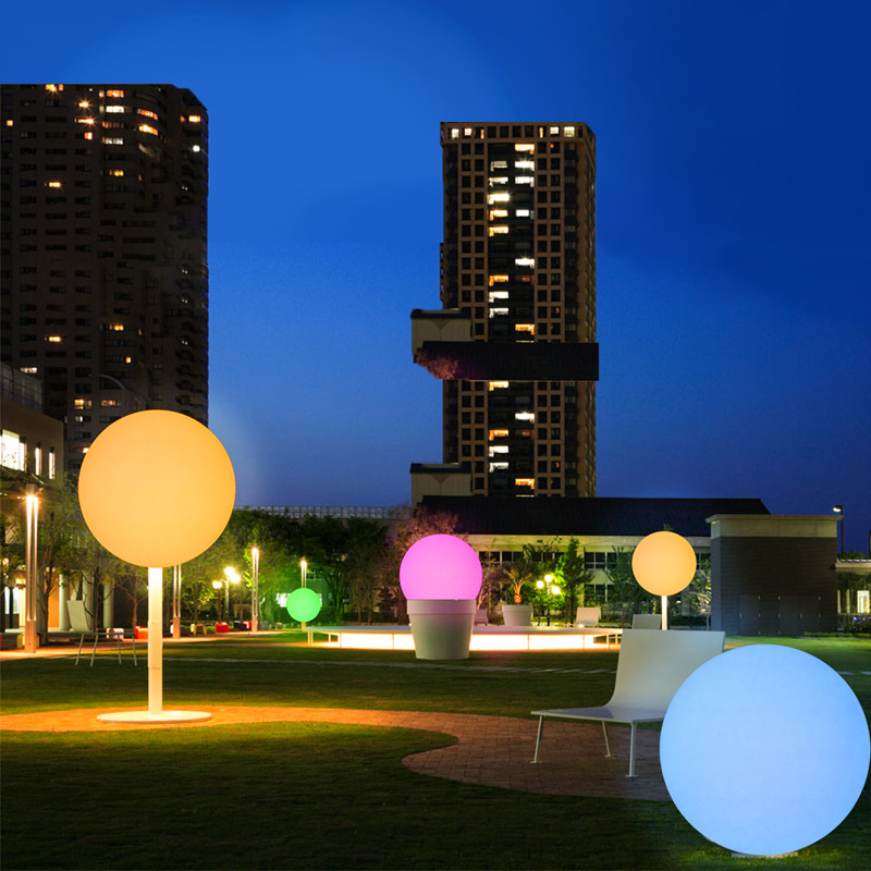 led light-emitting spherical lamp, outdoor solar ground plug light-emitting spherical lamp, garden courtyard landscape charging spherical lamp Specification drawing