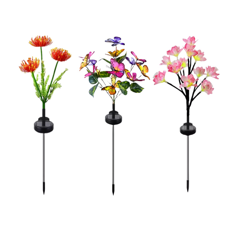 Solar-powered outdoor garden lights that automatically turn on when it gets dark, solar-powered butterfly, firefly, rose ground and small night lights Application Scenario