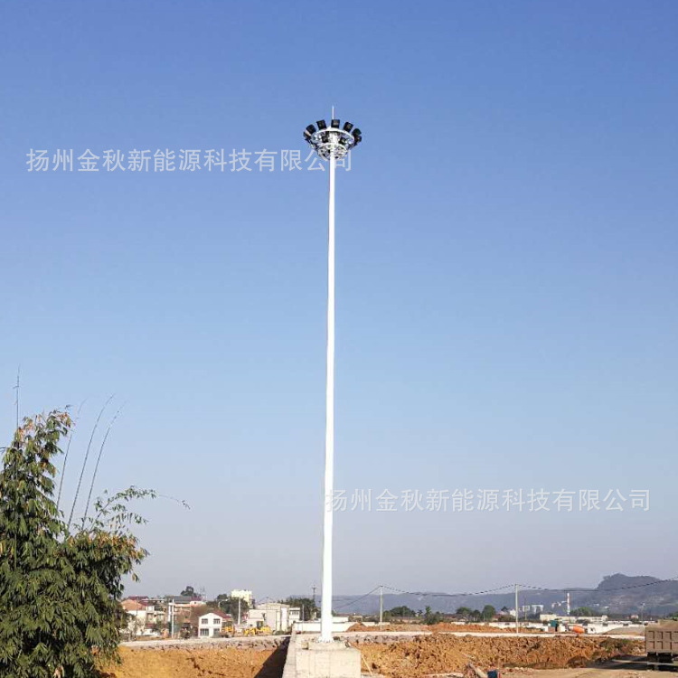 25-meter and 30-meter square LED high mast light manufacturer, lifting high mast light quotation, gymnasium and court high mast light Specification drawing