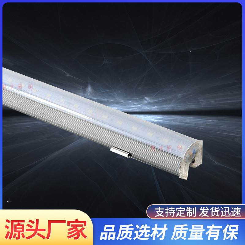 led strip lights, outdoor building, bridge, hotel exterior wall lighting project, waterproof guardrail tubes, yellow contour light strips full figure