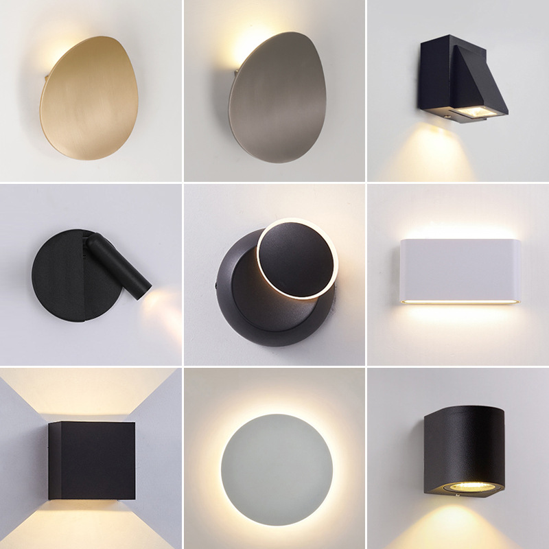 Modern and simple outdoor waterproof led wall lamps, courtyard wall-washing lamps, creative corridor, staircase, hallway, living room bedside lamps details Picture