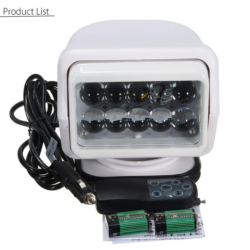 Factory wholesale 50W LED remote control searchlight, remote high-intensity search light for vehicles and ships, LED vehicle remote control spotlight full figure