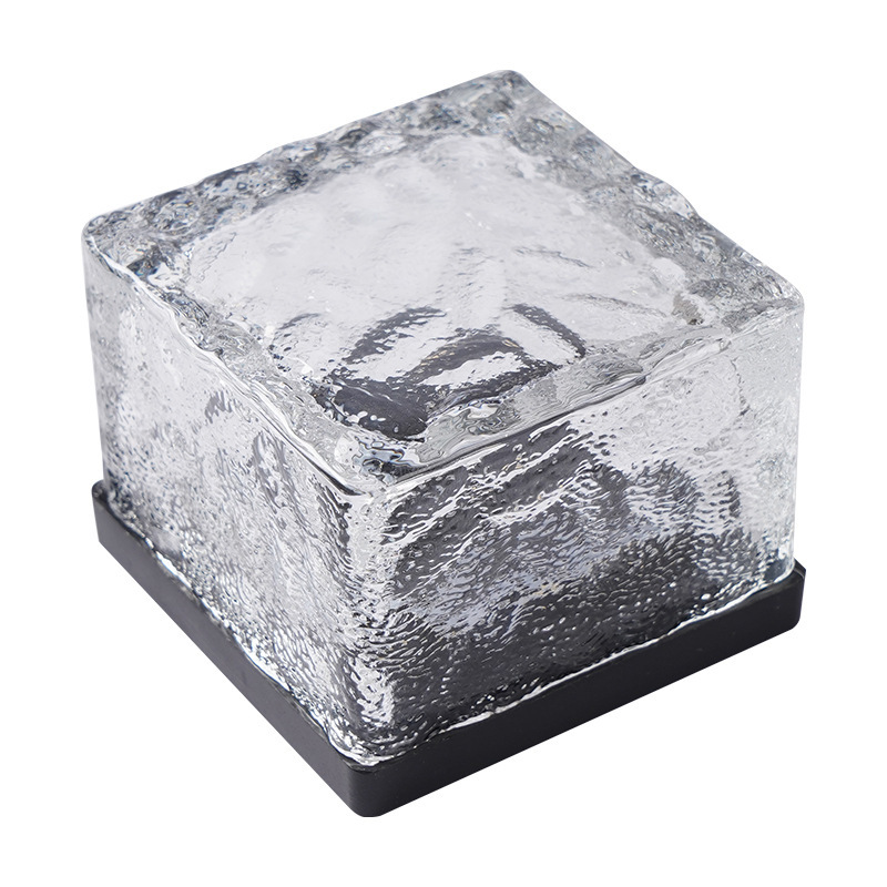 Cross-border solar LED floor tile lights, ice brick lights, glass buried lights, outdoor courtyard rainproof lawn lights, decorative lights Item Picture