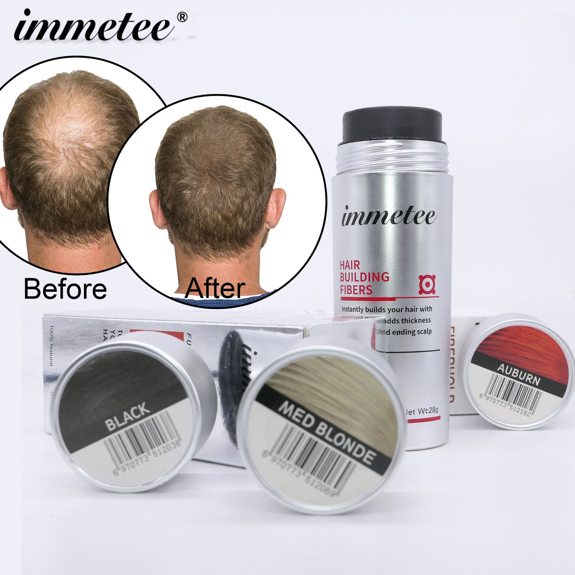 Cross-border hair density fiber powder covers white hair, one-time hairline filling powder, natural hair density fiber beauty powder Application Scenario